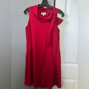 Signature Red Tie Front Sheath Mini Dress